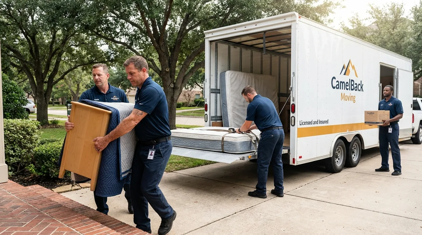 Crew loading residential truck for cross-state move from Celina, OH